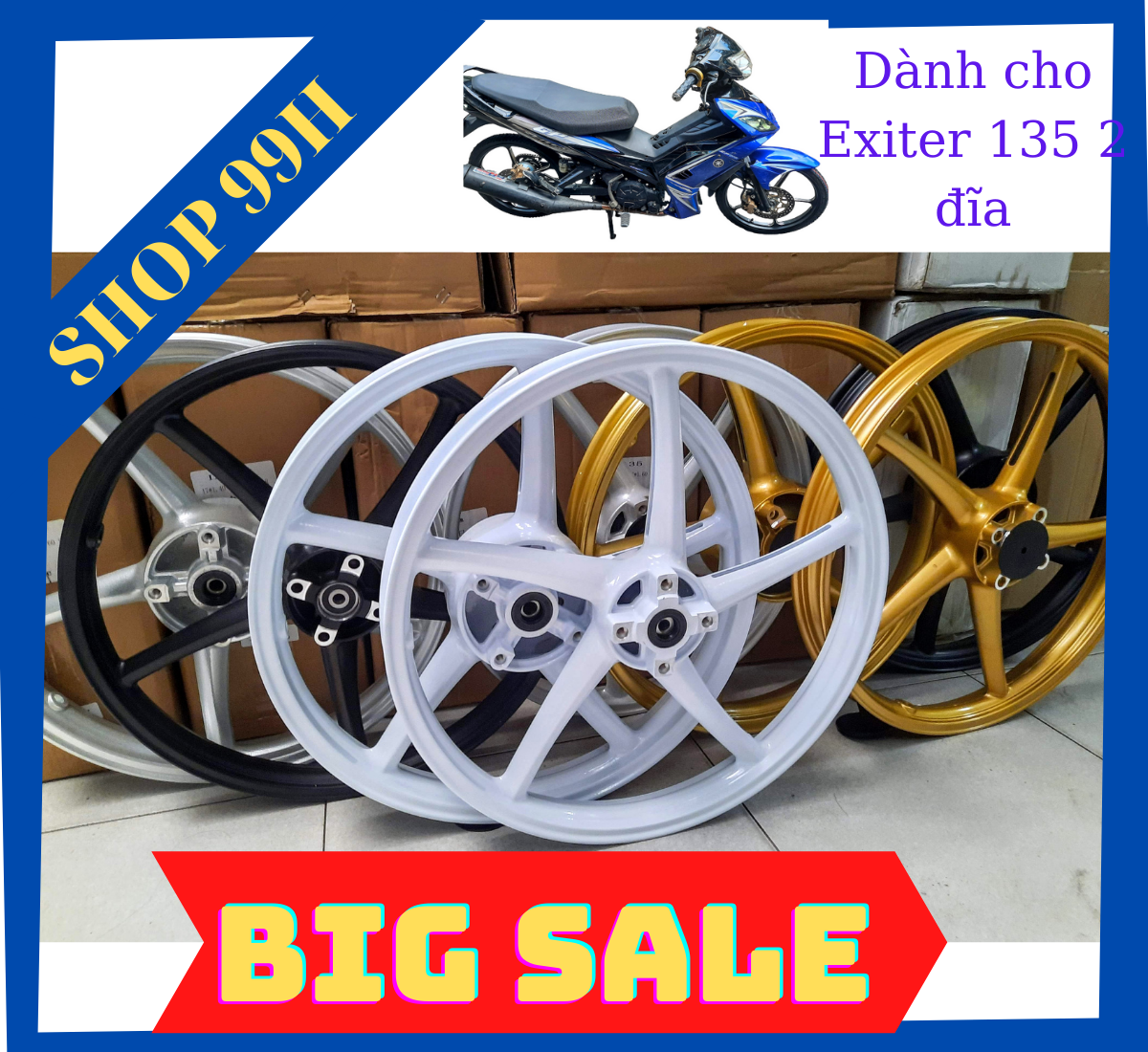 Mâm Enkei kiểu như RCB dành cho Exciter 135 5 số bản 1.4 và 1.6