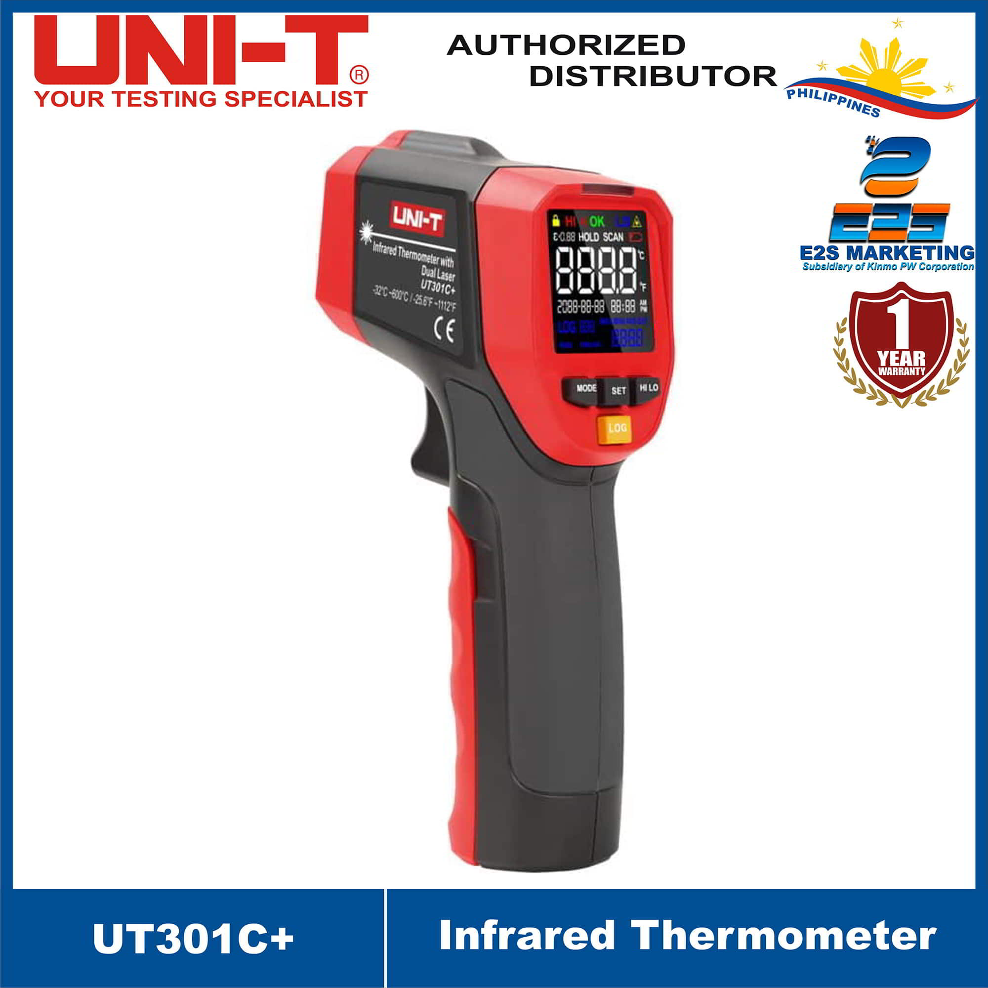 Digital Infrared Thermometer Gun Non Contact Laser Temperature Gun -58~1112, Orange