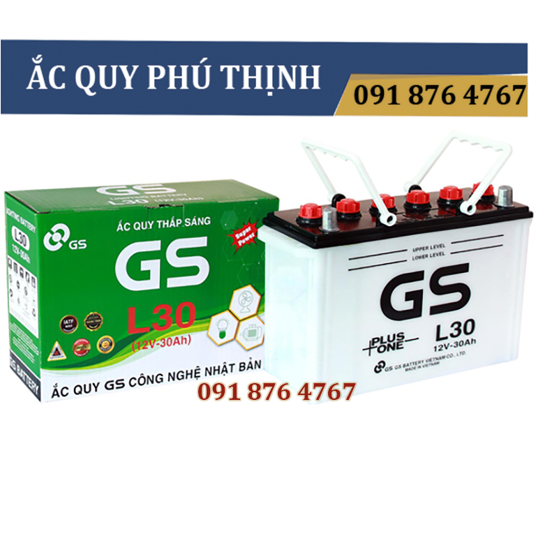Ắc quy thắp sáng GS 12V - 30Ah L30 (chưa bao gồm dung dịch)