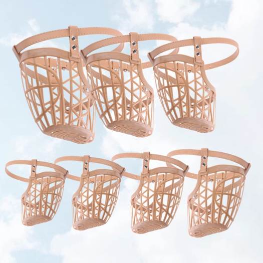 1 Bộ 7 Cái Rổ Mõm Chó Với Dây Đeo Bằng Da PU Có Thể Điều Chỉnh Nắp Che Miệng Chó Thời Trang, Chống Cắn An Toàn Dành Cho Thú Cưng D