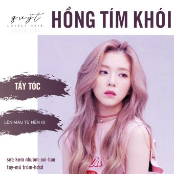 Kem Nhuộm Tóc Thảo Dược Hồng Tím Khói- Tẩy Tóc- Tặng Oxy