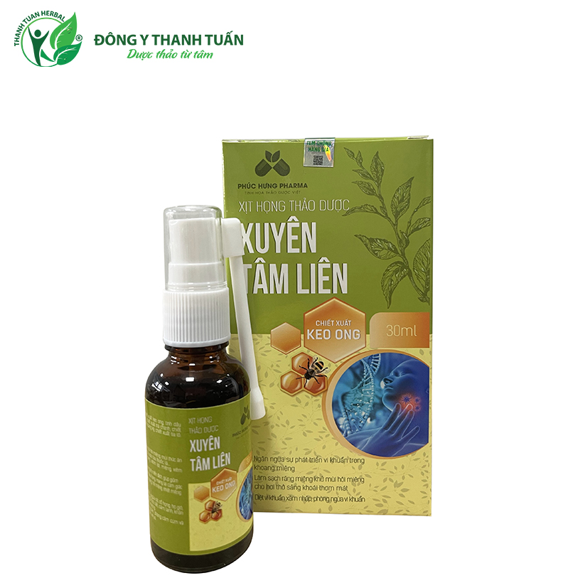 Xịt keo ong Xuyên Tâm Liên Phúc Hưng - Ngăn vi khuẩn trong họng, làm sạch răng miệng, khử mùi hôi miệng