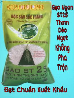 Gạo ST25 - Túi 5kg Thượng Hạng Đặc Sản Sóc Trăng