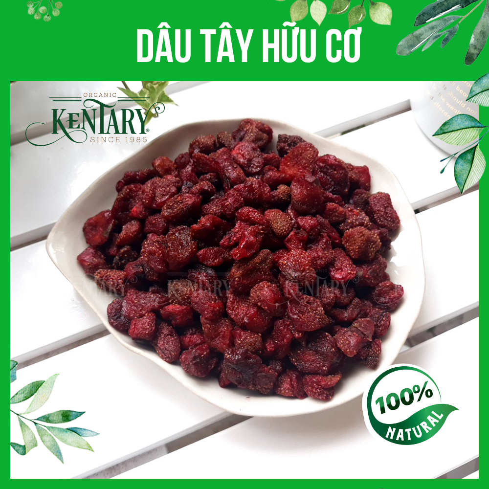 200gr dâu tây sấy dẻo không đường Kentary - vị chua chua ngọt ngot thanh nhẹ - giúp giảm cân, đẹp da, tăng sức đề kháng - đồ ăn vặt