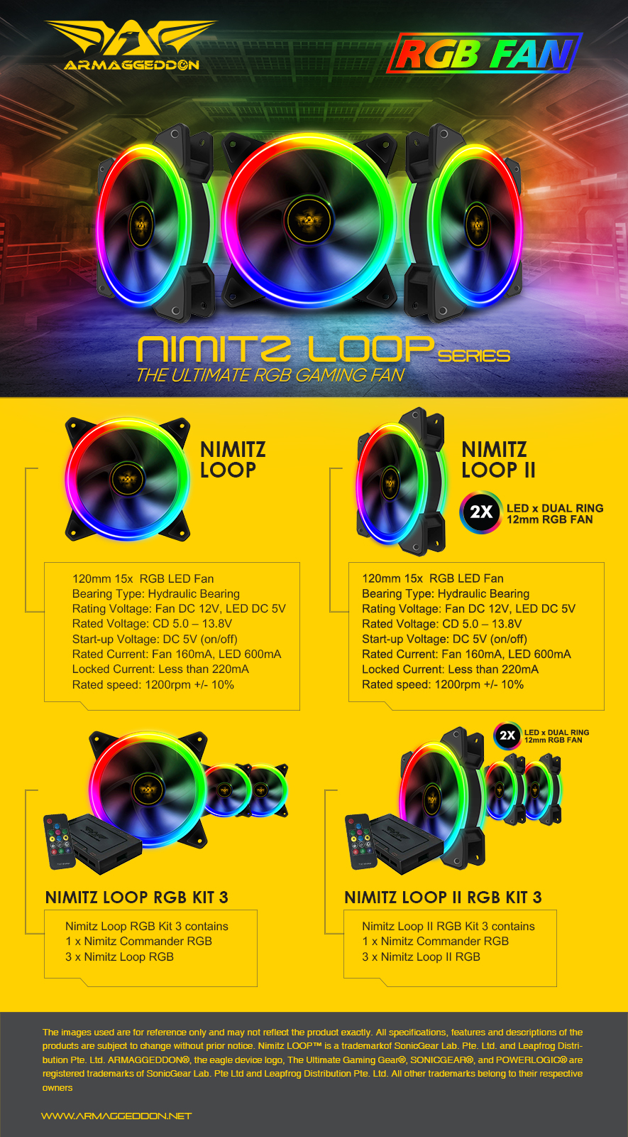 Armaggeddon Nimitz Loop Rgb Pc Fan 16 8 Million Colours Hydraulic Bearing 120mm 15x Rgb Led 1200rpm 6 Pin Connector 1 Year Warranty Lazada Singapore
