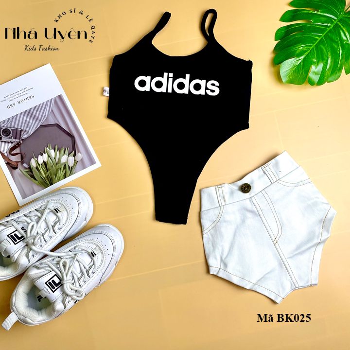 Set đồ bé gái quần đùi kaki áo thun hai dây khoét eo lạ mắt shop nhã uyên mã bk025