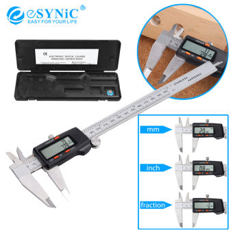 Thước Cặp Du Xích Kỹ Thuật Số ESYNIC, Dụng Cụ Đo Điện Tử, Thước Cặp Kỹ Thuật Số 200 Mm/8 Inch, Bằng Thép Không Gỉ, Có Khả Năng Đo Phân Đoạn/Inch/Số Liệu, Dùng Để Đo Chiều Dài, Chiều Sâu, Đường Kính Trong