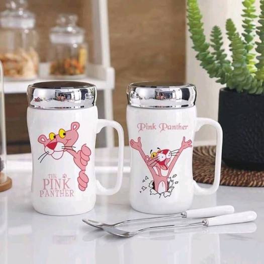 Cốc sứ giữ nhiệt cao cấp có nắp gương 500ml, ly sứ giữ nhiệt nắp gương vẽ họa tiết siêu dễ thương, cốc giữ nhiệt bằng sứ loại mới - Bàn chải đánh răng Hàn Quốc làm từ than hoạt tính