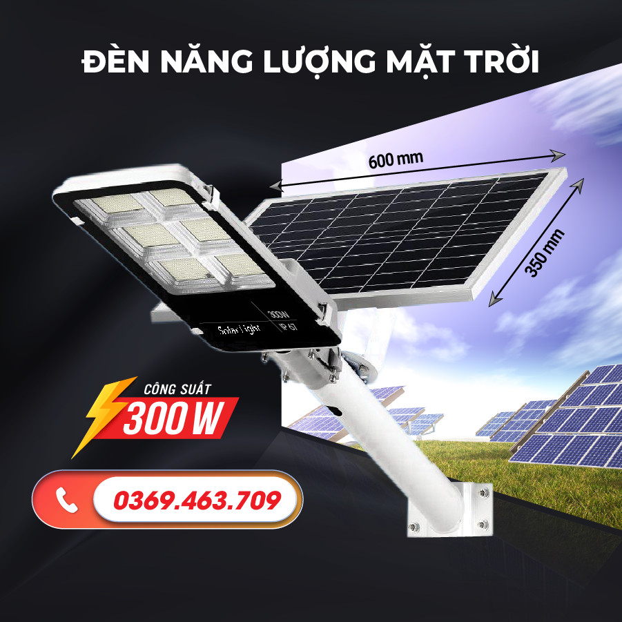Đèn đường phố năng lượng mặt trời công suất 300W, Đèn bàn chải năng lượng mặt trời .đèn ngoài trời năng lượng mặt trời.