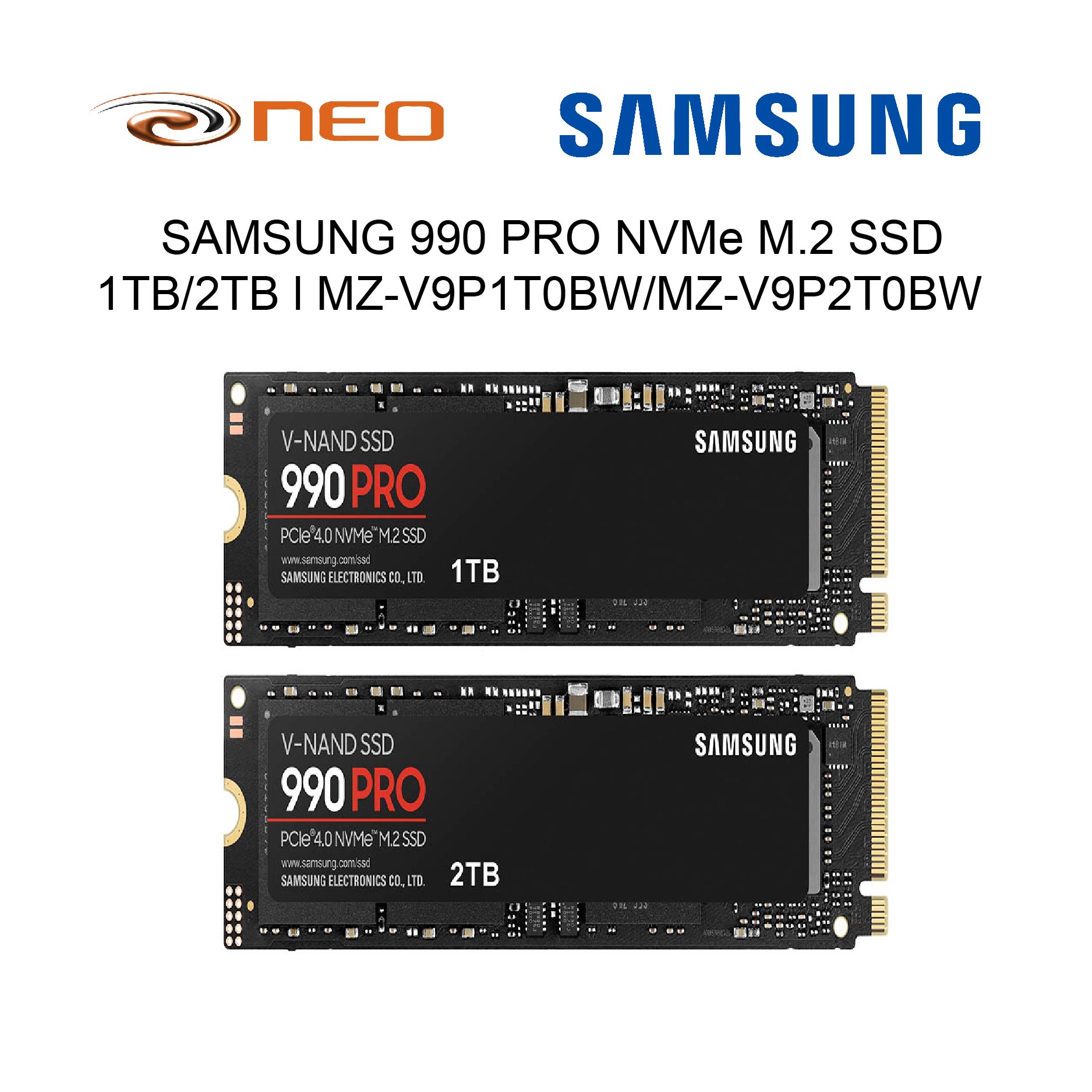 Samsung 990 Pro 2Tb Pcie 4.0 Nvme M.2 Ssd - Up To 7450Mb/S Speed