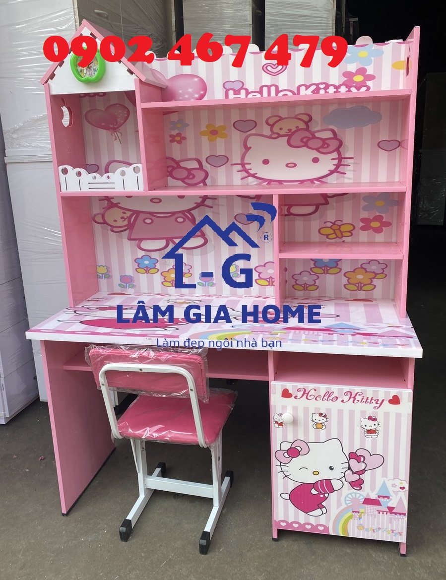 Bàn học sinh hello kitty hồng - freeship hcm