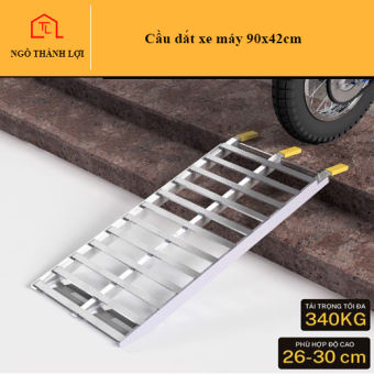 Cầu dắt xe máy (Dốc lên xe) hợp kim nhôm 90x42cm cho thềm nhà từ 26- 30cm