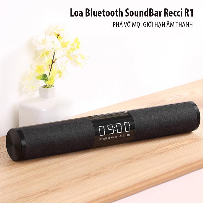 Loa bluetooth chính hãng,loa vi tính,loa bluetooth bass cực mạnh giá rẻ,Loa Thanh Bluetooth R1 Loa Bluetooth SoundBar Recci R1 Âm Thanh 360° Chất Âm 3D Loa Bluetooth Không Dây Công Suất Lớn.