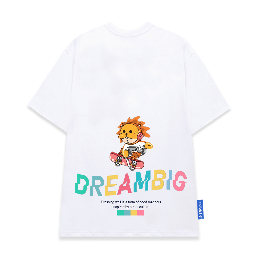 Áo thun unisex nam nữ oversized tay lỡ dáng rộng color picker tee white dreambig drb01.1