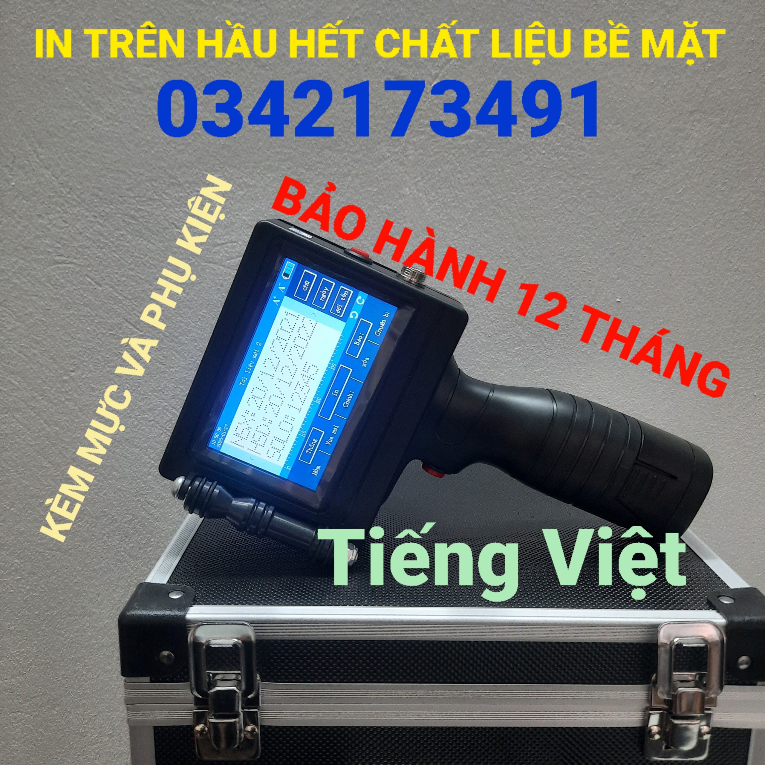 Máy In Date Cầm Tay Gía Rẻ, Bảo hành 12 tháng kèm mực và phụ kiện