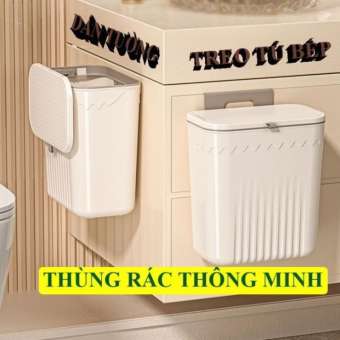 Thùng Rác Treo-Thùng Rác Nắp Lật-Thùng rác thông minh Gắn Tường Tủ Bếp Tiện Dụng Cho Nhà Bếp-Vệ Sinh