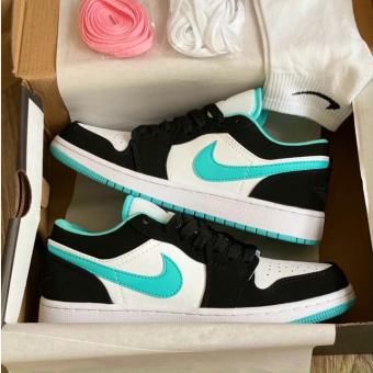 Giày Sneaker Nam Nữ - Giày Nike Jordan JD 1 Low Xanh Ngọc Cổ Thấp Cao Cấp Full Box Bill