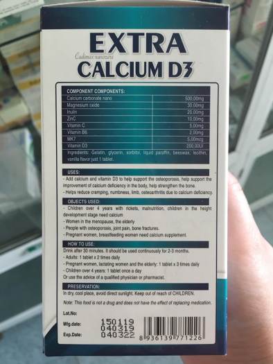 EXTRA CALCIUM D3 - BỔ SUNG CALCI CHẮC KHỎE XƯƠNG