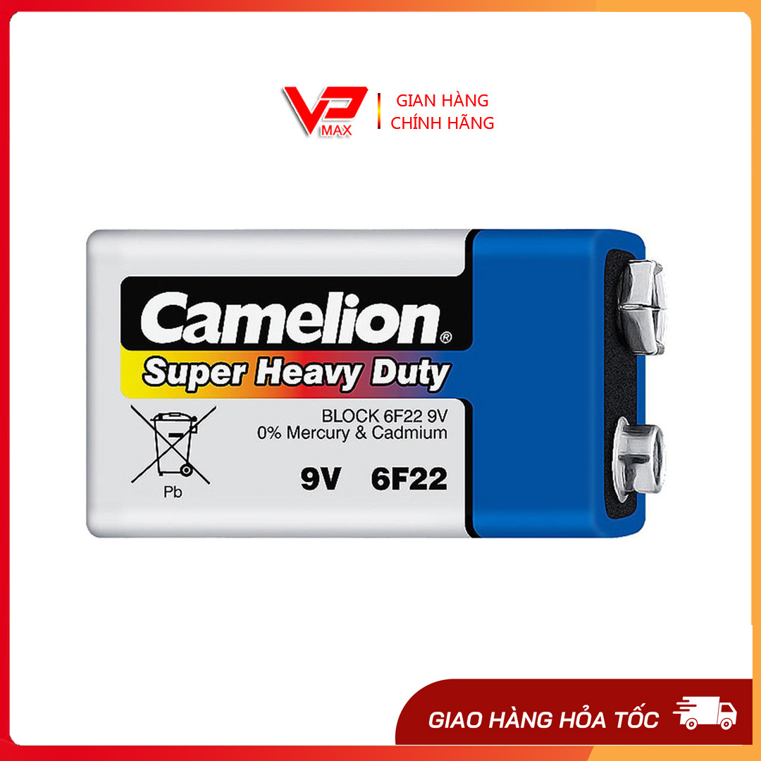 10 viên pin khối 9V Camelion dùng cho Micro không dây máy báo khói đèn LED đèn pin quạt điện mini đồ chơi trẻ em