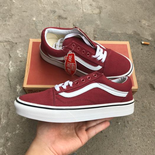 Giày Vans Old Skool Màu Đỏ Mận, Đen