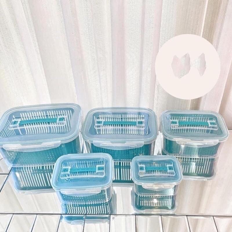 Set 5 hộp đựng thực phẩm để tủ lạnh 15 món tiện dụng, rổ đựng thực phẩm tiện dụng