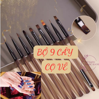 Bộ 9 cây cọ vẽ móng, cọ vẽ nét, vẽ hoa, đắp gel, bút vẽ gradient, bút vẽ tranh bán trong suốt. Manicure pen set - C010