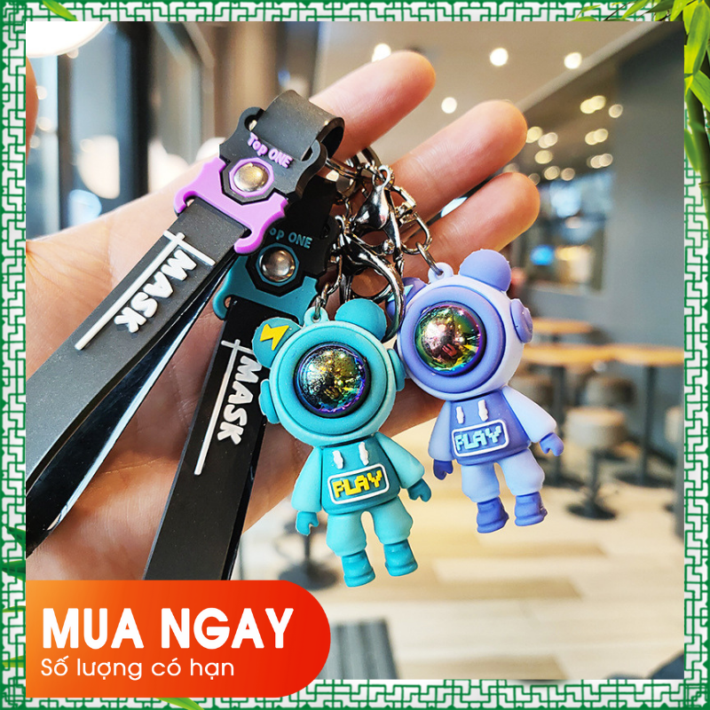1 móc khóa gấu sét phi hành gia tia chớp cực cute cho cặp đôi