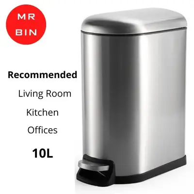 Mr Bin Elegant 10L Stainless Steel Pedal Step Dustbin/Rubbish Bin with Soft Close (2)