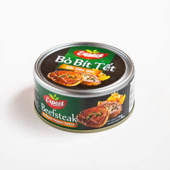 Bò bít tết sốt tiêu đen 150g - Đồ Hộp Hạ Long