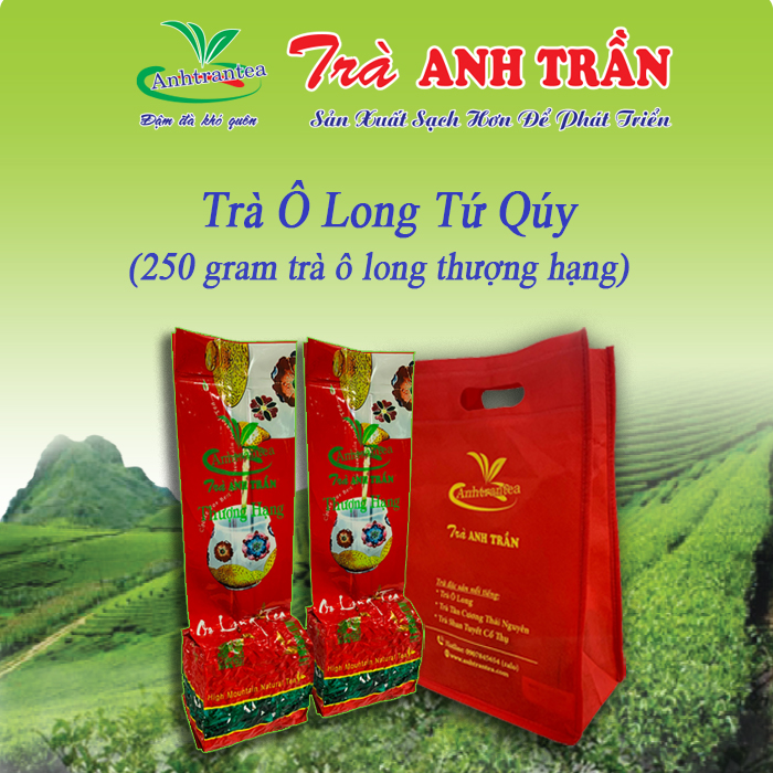 Oolong- Trà OLong Tứ Quý Trà Ô Long thượng hạng hương với vị đặc trưng