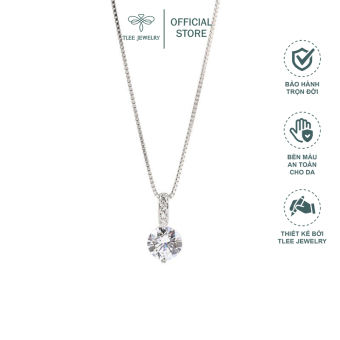 Dây chuyền bạc nữ TLEE mặt nụ đá nạm đá sang trọng TleeJewelry D0117