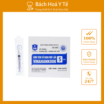 Bơm Kim Tiêm Dùng 1 Lần Vinahankook nhựa PP nguyên sinh 5ML