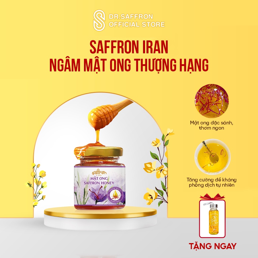 [Loại 1] Saffron Iran ngâm mật ong chính hãng 65gr, nghệ tây mật ong thượng hạng