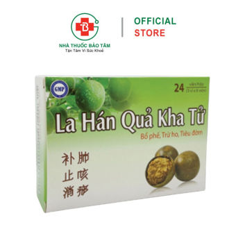 Kẹo ngậm LA HÁN QUẢ KHA TỬ giúp bổ phế, giảm ho, long đờm - Hộp 24 viên