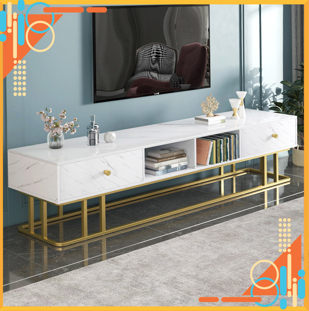 Kệ tivi dài 140cm chân kim loại cao cấp, kệ trang trí phòng khách gỗ mdf NIKITA SHOP