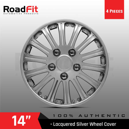 Lacquered Silver Wheel Rim Cover, 14 Inches, 4 Pieces