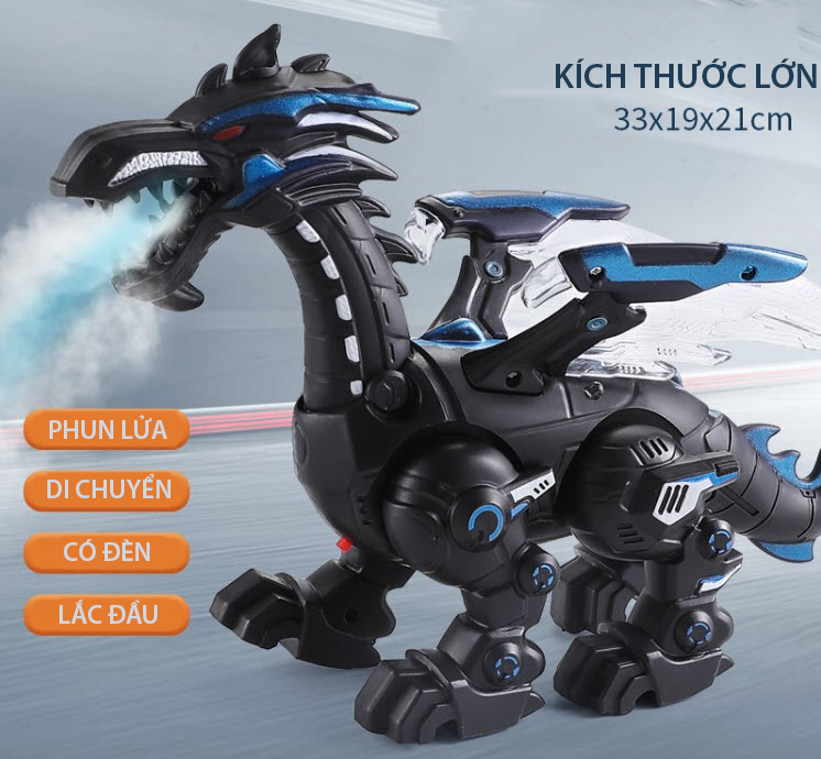 Robot khủng long đồ chơi phun lửa cỡ lớn cho bé-đồ chơi giải trí cho trẻ em
