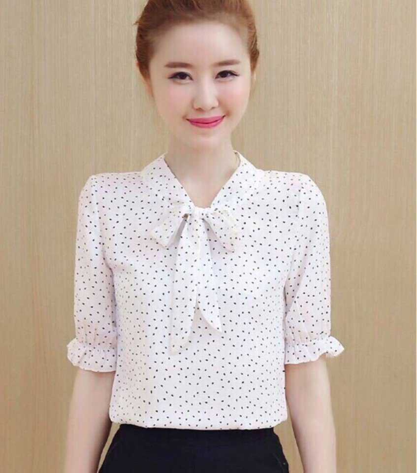 Áo Sơ Mi Nữ Chấm Bi MIA HK-SM0MIA3 (Đen)