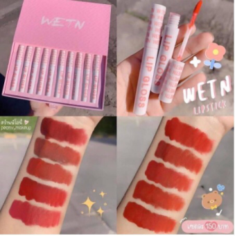 Set Son Kem Nhung Lì 10 Cây WETN LIP GLOSS Siêu Hot - Bộ Son Kem Lì 10 Cây WETN Hồng Set Son Quà tặng siêu xinh