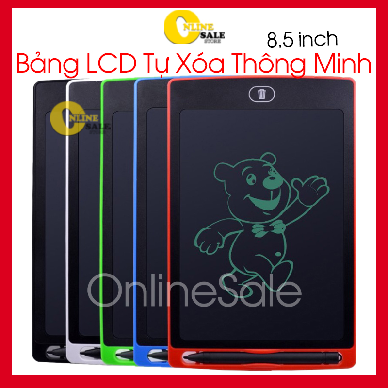Bảng viết tự xoá, bảng vẽ tự xoá thông minh, bảng tập viết chữ bảng viết lcd tự xoá màn hình 8.5 inch- Làm quà tặng dành cho các bé tập viết, tập vẽ.Giúp bạn ghi chú việc quan trọng Bảng tập vẽ
