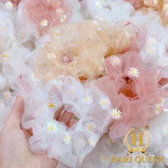 Dây buộc tóc Scrunchies hoa cúc HARI0720