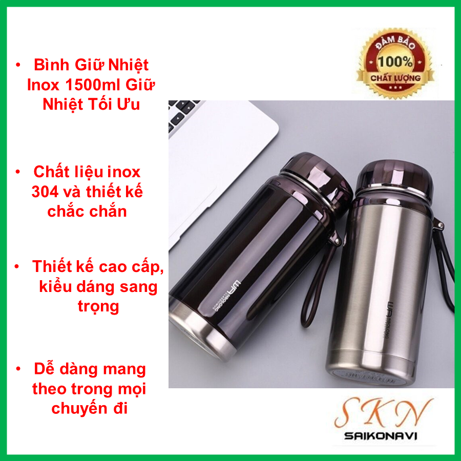 Bình giữ nhiệt kim cương inox 304 giữ nóng lạnh siêu lâu, ly giữ nhiệt 24h dung tích , 1000ml, 1200ml, 1500ml
