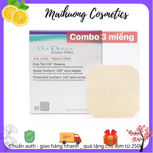 Miếng dán mụn Duoderm extra thin,miếng dán hút mủ vết thương chăm sóc da mụn kích thước 10 x10 cm combo 3 m