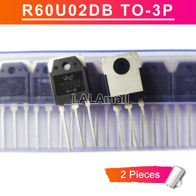 2 Chiếc Bóng Bán Dẫn Diode Phục Hồi Nhanh R60U02DB TO-3P R60U020B 60U02 TO3P 200V/60A Mới Chính Hãng