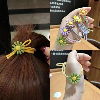 Set 5 Dây Cột Tóc Hoa Cúc Mặt Trời Siêu Dễ Thương Phong Cách Hàn Quốc