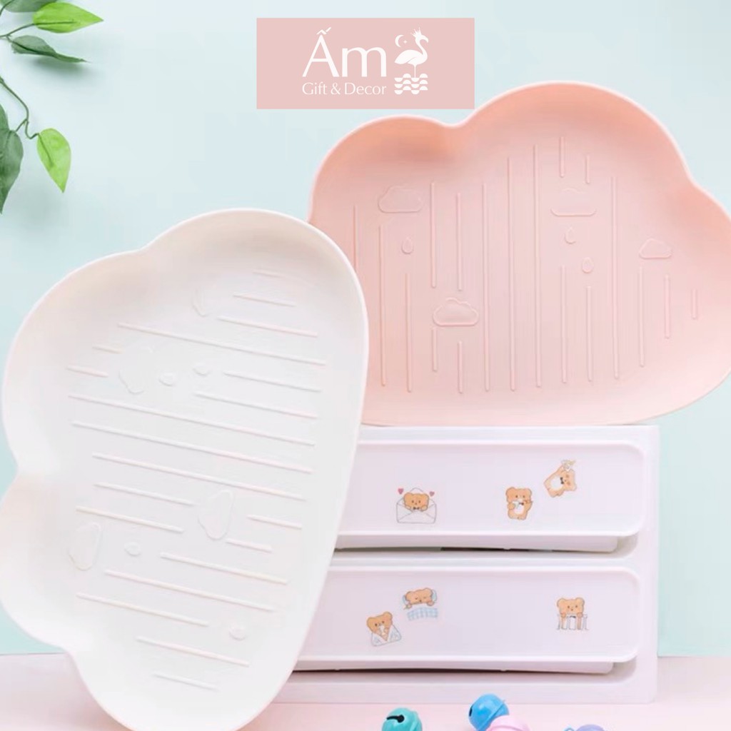 Khay ăn dặm hình đám mây đựng bát cho bé phương pháp tập ăn kiểu nhật có thể chứa 3,4 chén 150ml - unbee baby