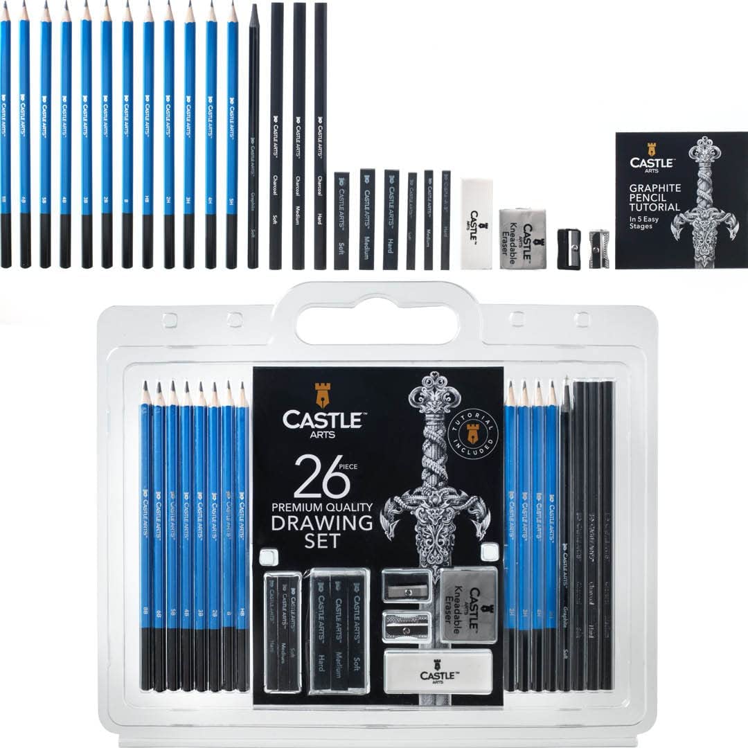 Prina 76 Pack Drawing Set Sketching Kit, Pro Art Sketch Supplies with  3-Color Sketchbook, Include Tutorial, Colored, Graphite, Charcoal,  Watercolor & Metallic P… in 2023