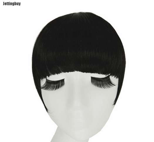 Fringe Clip Ở Trên Bangs, Tóc Nối Thẳng Nâu Đen * Thích Tóc Người