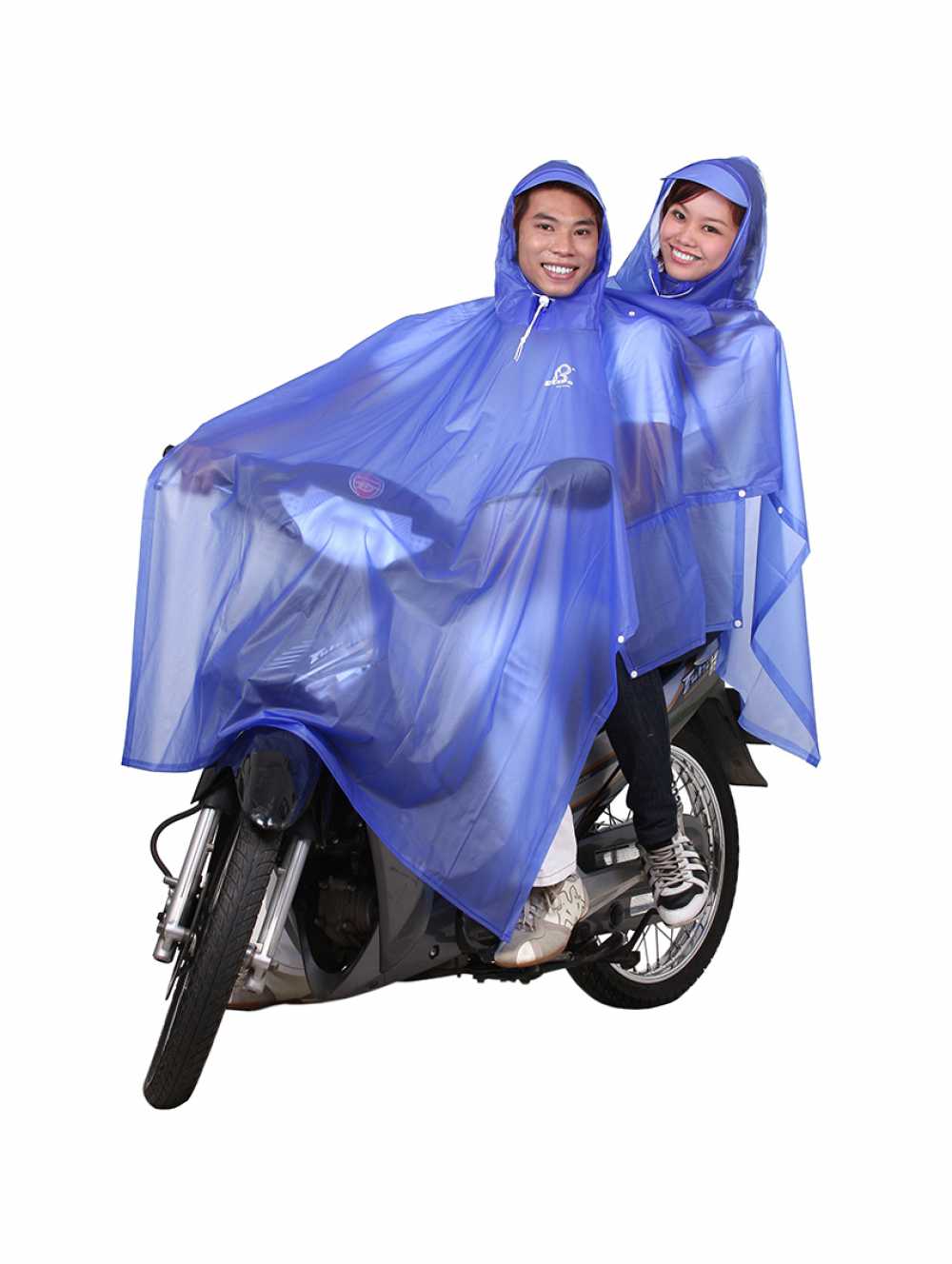 Áo mưa 2 nón trong màu