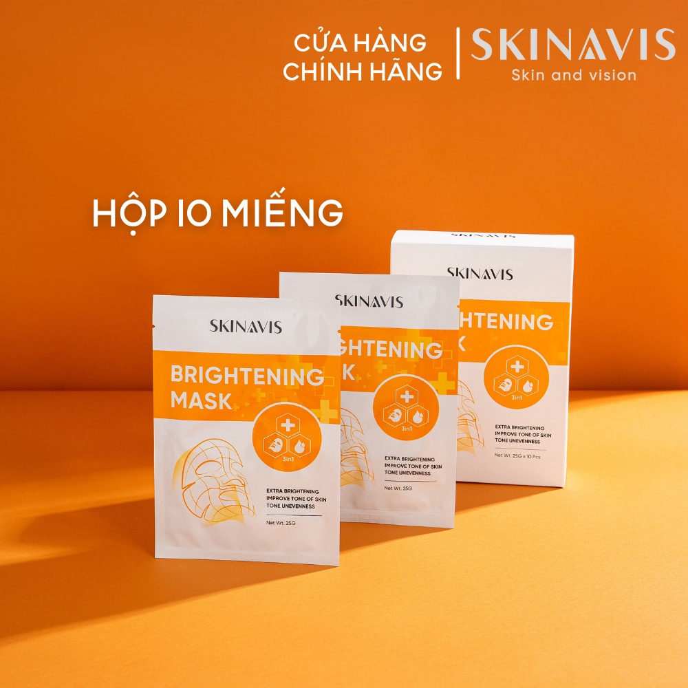 Mặt nạ cấp ẩm trắng da mờ thâm Skinavis Brightening Mask